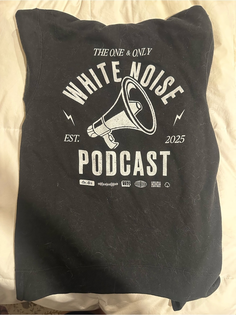 White Noise Podcast Graphic Black hoodie